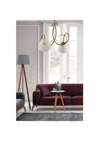 Modern 2li Camlı Avize