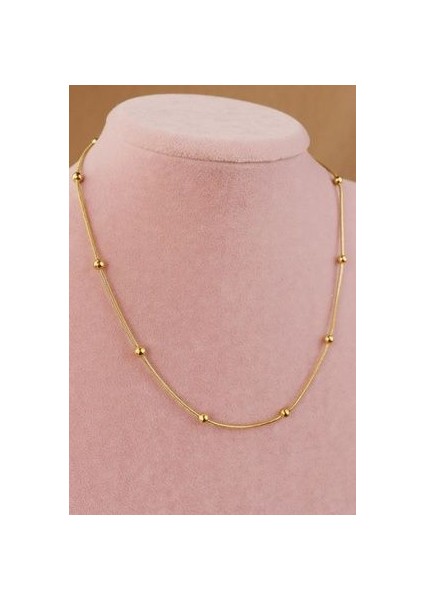 Çelik Kolye Dorika Boncuklu Zincir Kolye modelleri