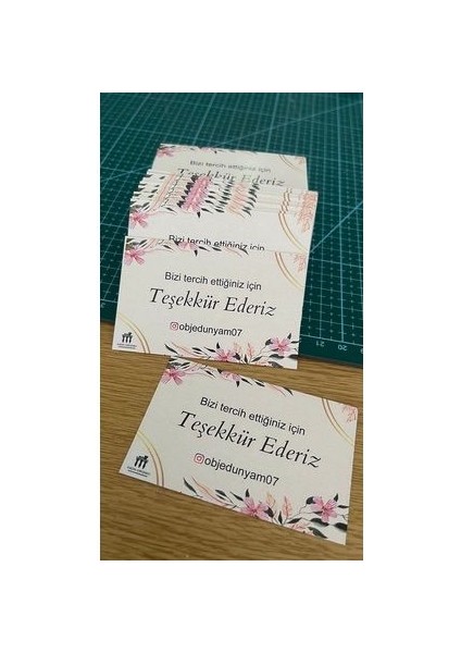 Kişiye Özel E-Ticaret Teşekkür Kartı 5x8 cm 100 Adet