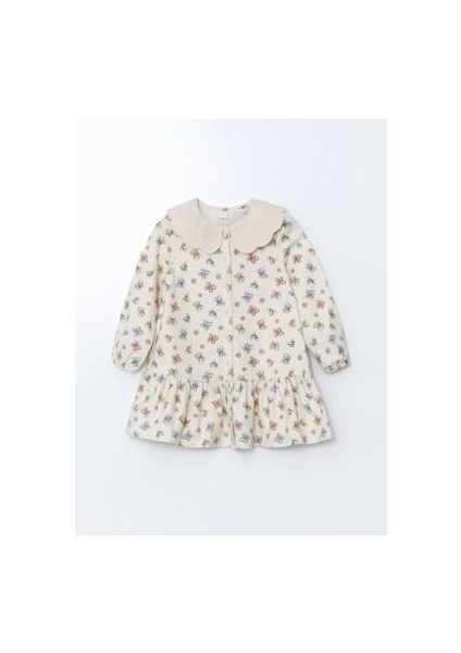 Lcw Bebe Yaka Kız Çocuk Kurdele Desenlielbise