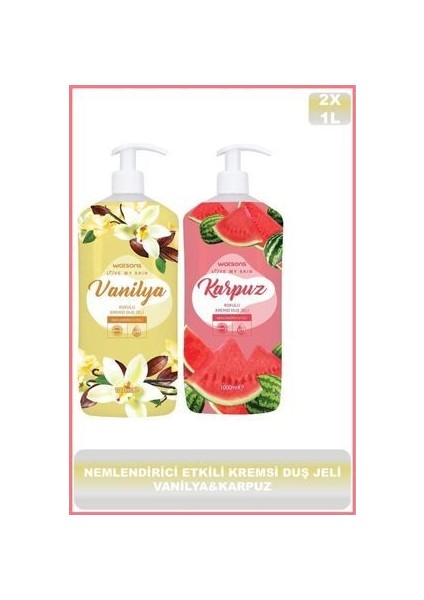 Özel Formülü ile Ciltleri Etkili ve Nazikçe Temizleyen Kremsi Duş Jeli-Vanilya,karpuz ELEG.363
