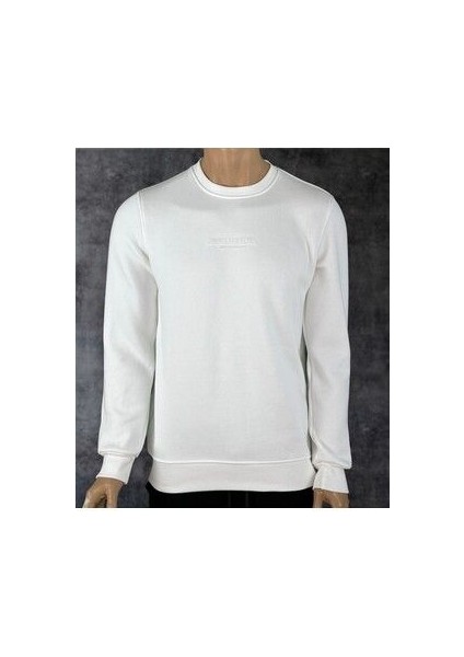 Pamuklu Rahat Kesim Soğuğa Dayanıklı Oversize Beyaz Sweatshirt modelleri