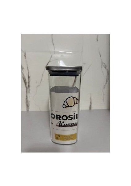 Inox Kapaklı Borosilikat Kare Kavanoz 1300 ml