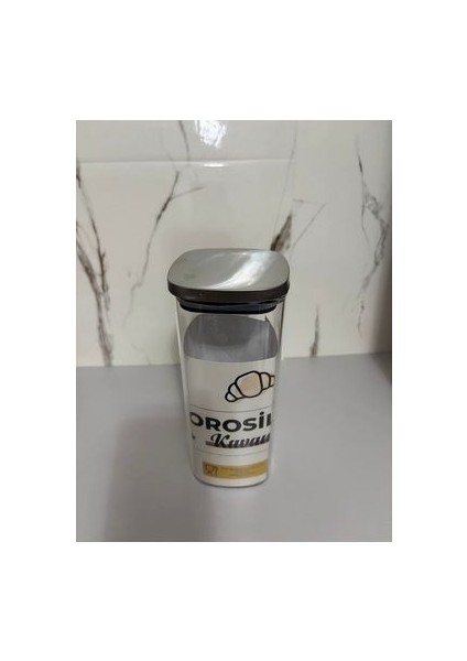 Inox Kapaklı Borosilikat Kare Kavanoz 1300 ml