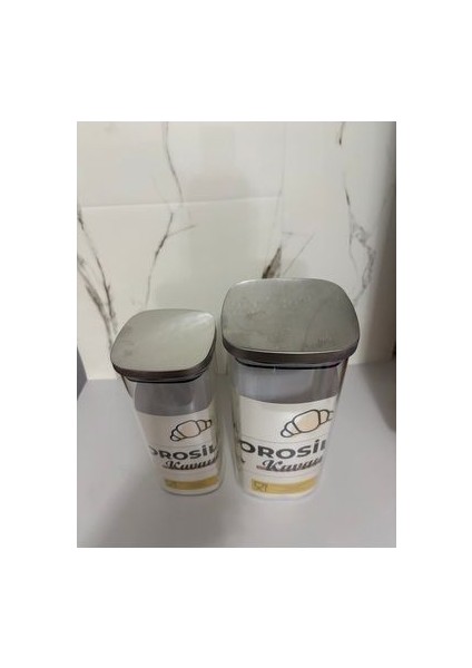 Inox Kapaklı Borosilikat Kare Kavanoz 1300 ml