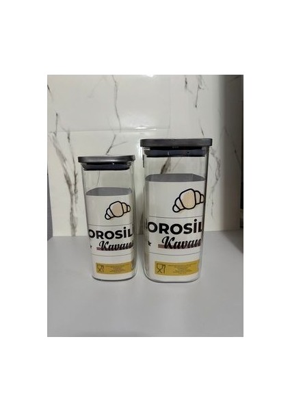 Inox Kapaklı Borosilikat Kare Kavanoz 1300 ml