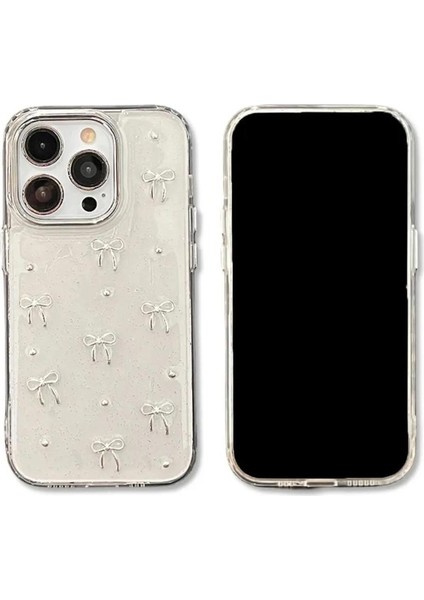 Apple iPhone 14 Pro Max Uyumlu Kurdele Desenli Kabartmalı Telefon Kılıf Kapak indirimleri
