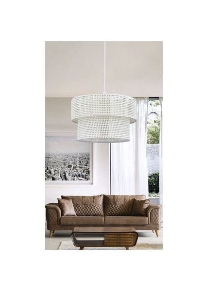 Rattan 2 Katlı Pasta Sarkıt Avize Çocuk Odası Yatak Odası Salon Mutfak Hol