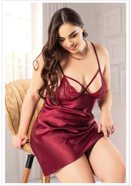 4037 Saten Gecelik