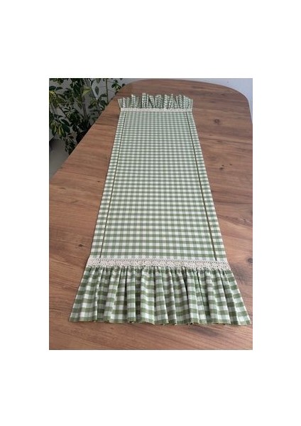 Sibelarthome Fırfırlı Keten Runner 45X140