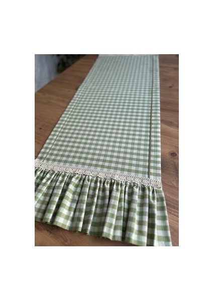 Sibelarthome Fırfırlı Keten Runner 45X140