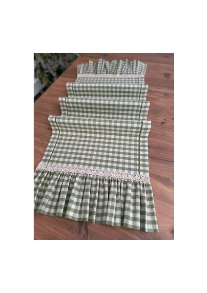 Sibelarthome Fırfırlı Keten Runner 45X140