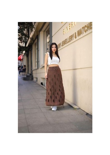 Etnik Bohem ve Otantik Tarz Yıkamalı Tasarım Astarlı Yan Büzmeli Cepli Pamuk Standart Beden Etek fiyatları