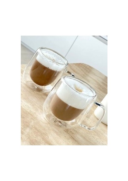 2'Li Cam Çift Çidarlı 250 ml Bardak