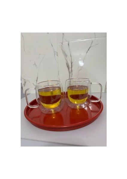2'Li Cam Çift Çidarlı 250 ml Bardak