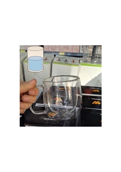 2'Li Cam Çift Çidarlı 250 ml Bardak