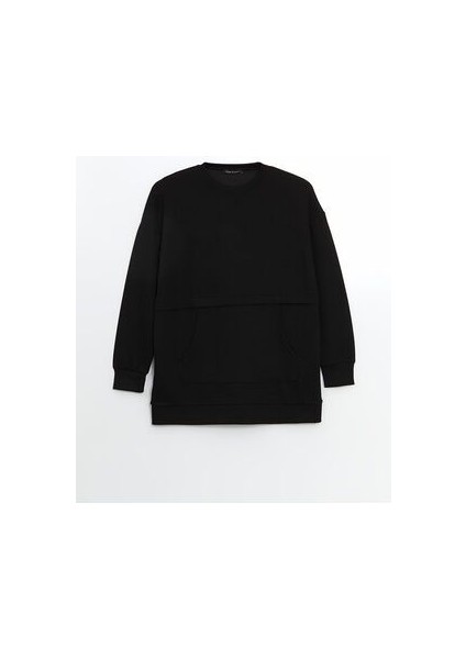 Bisiklet Yaka Oversize Kadin Sweatshirt Tunik - S5GY56Z8