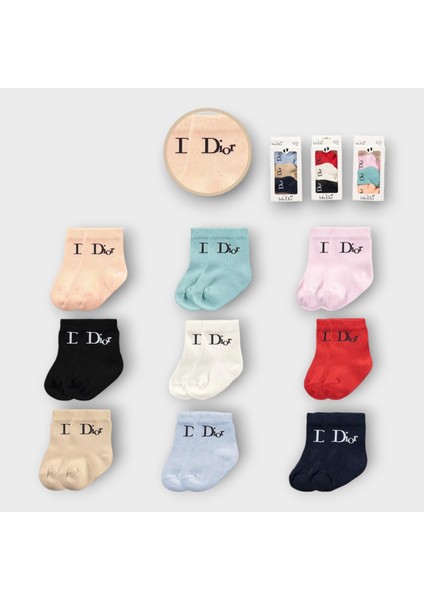 Baby Marka Doory Desen Çorap Set Unisex 0-6 Ay 3 Lü Set