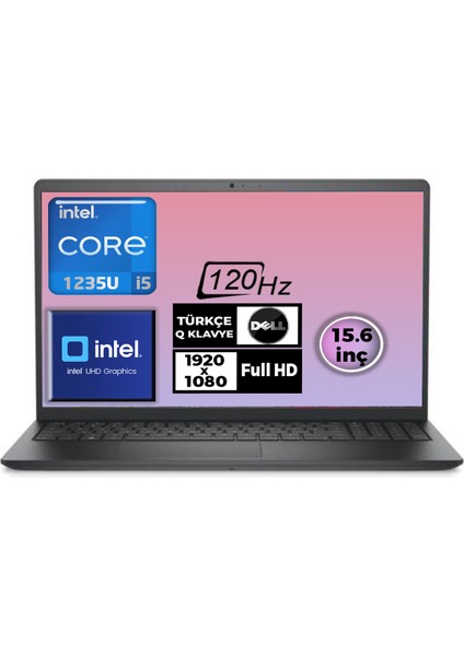 Inspiron 3520 I5-1235U 8gb 512GB SSD 15.6" Fhd Ubuntu taşınabilir Bilgisayar I35201003U