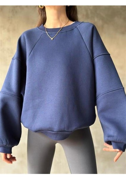 3 Iplik Şardonlu Crop Sweatshırt