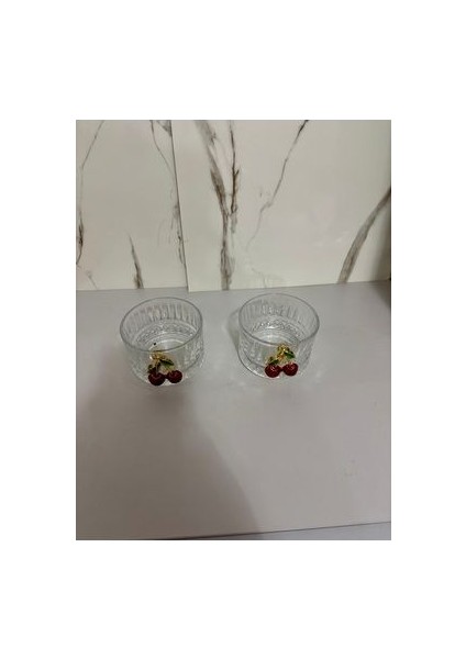 2li Kirazlı Cam Büyük Lokumluk 8X5CM modelleri