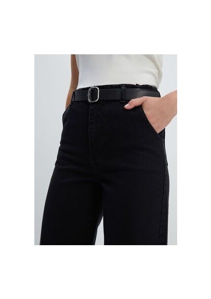 Beli Kemerli Wideleg Kadin Jean Pantolon - W4CS74Z8 modelleri