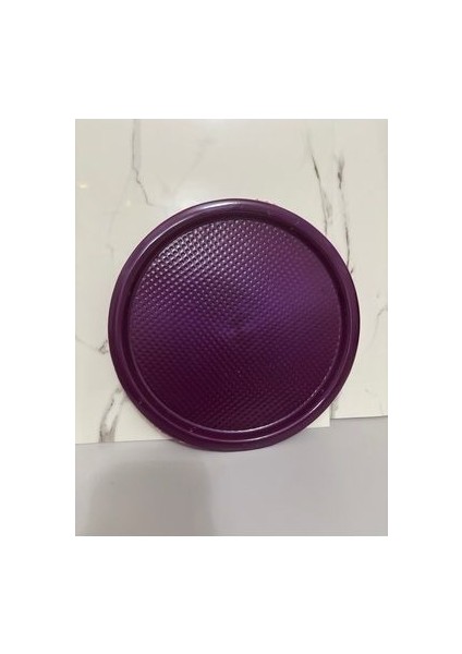 Renkli Tepsi Kristal Plastik Yuvarlak 22CM Mor
