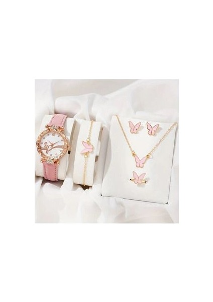 Kadın Kol Saat Seti, Yüzük Bileklik Kolye Küpe Saat