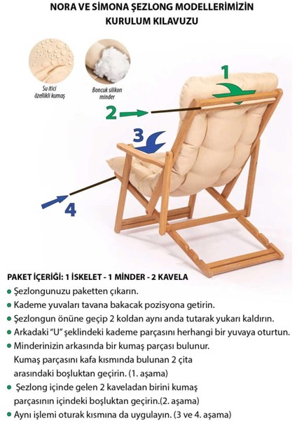 Loft Kollu Nora Şezlong Seti Bahçe Balkon Plaj Katlanır Ikili Minderli Set 2 Minderli Şezlong 1 Sehpa indirimleri