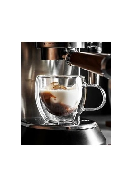 2'Li Çift Çidarlı Kahve Bardağı Yuvarlak Model 250 ml