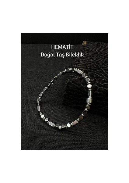 Yüksek Kalite Hematit Doğal Taş Bileklik Zenginlik, Canlılık, Güç ve Cesaret Sembolü Şifa Taşı