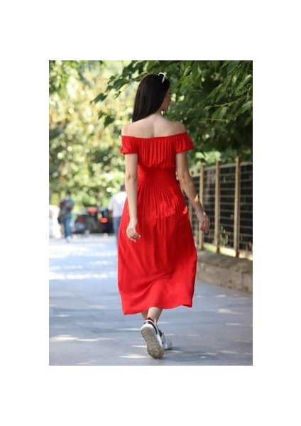 Madonya Yaka Standart Beden Gipeli Poplin Kat Elbise modelleri