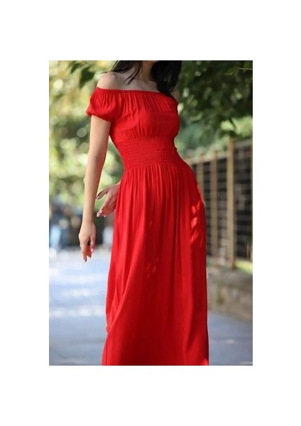 Madonya Yaka Standart Beden Gipeli Poplin Kat Elbise indirimleri