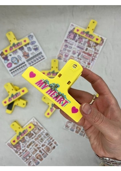 Is With You My Heart Sarı Renk Çok Fonksiyonlu Mıknatıslı Klips/fotoğraf Mandalı/kıskaç Ataş/kitap Ayracı