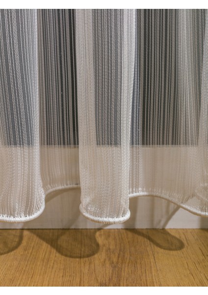 Kullanıma Hazır Ekru Renk Sinefru Desen (1x3) Sık Pileli Tül Perde fırsatları