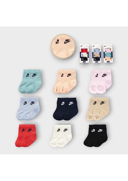 Baby Marka Nke Desen Çorap Set Unisex 0-6 Ay 3 Lü Set