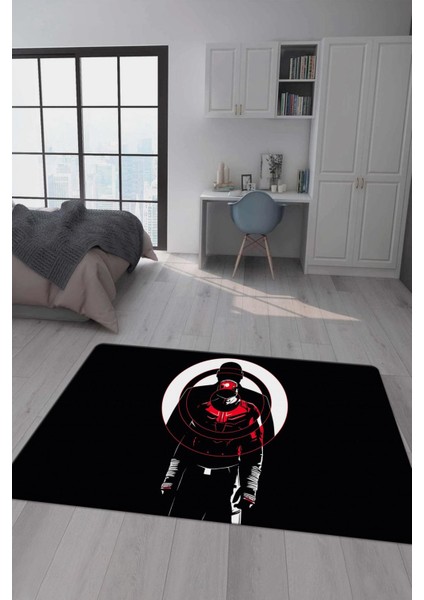 Kaymaz Taban Makinada Yıkanabilir Dijital Baskı Dare Devil Desenli Çocuk Odası Halısı Dot Taban Halı RHR15