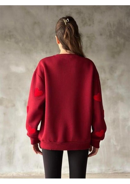 Kalp Nakışlı 3 Iplik Şardonlu Sweatshırt fiyatları