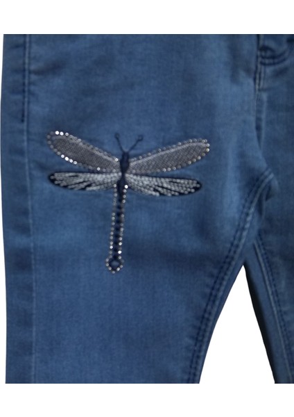 Yusufcuk Nakışlı Taş Işlemeli Jeans Pantolon