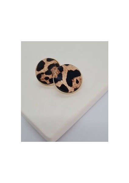 Leopar Düğme Küpe fiyatları