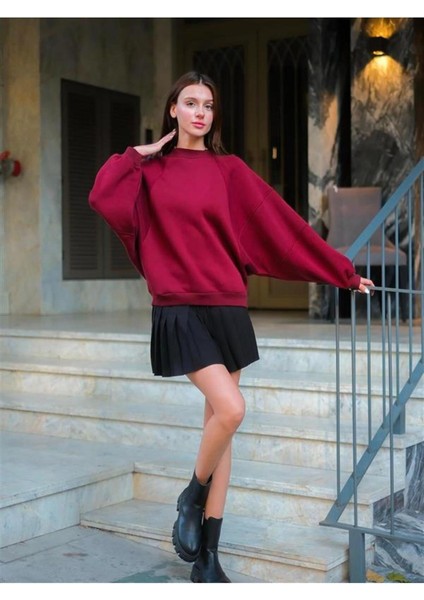 3 Iplik Şardonlu Crop Sweatshırt modelleri