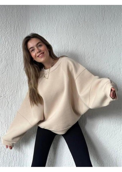 3 Iplik Şardonlu Crop Sweatshırt modelleri
