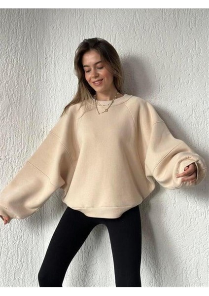 3 Iplik Şardonlu Crop Sweatshırt
