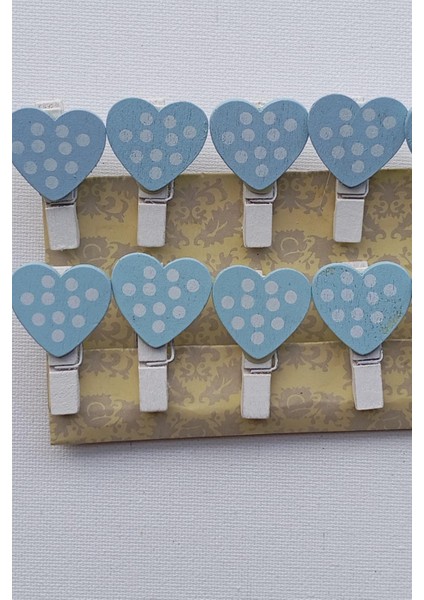 10 Adet 4 cm Mavi Kalpli Süs Mandalı