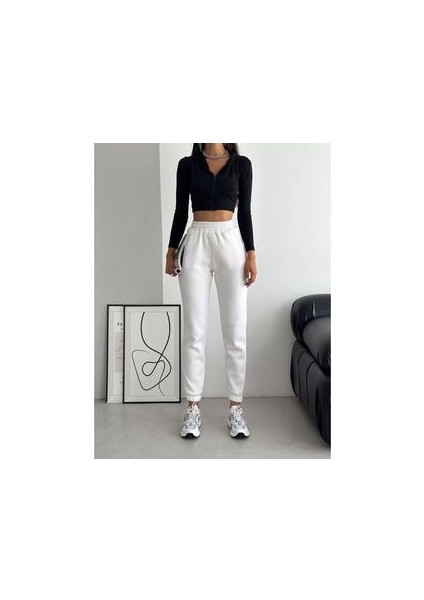 Kadın Yüksek Bel 2 Iplik Jaggar Eşofman Altı