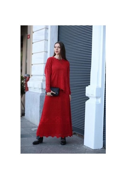 Etnik Bohem Otantik Tarz Antik Yıkama % Yüz Pamuk Standart Beden Etek Tunik Triko Takım