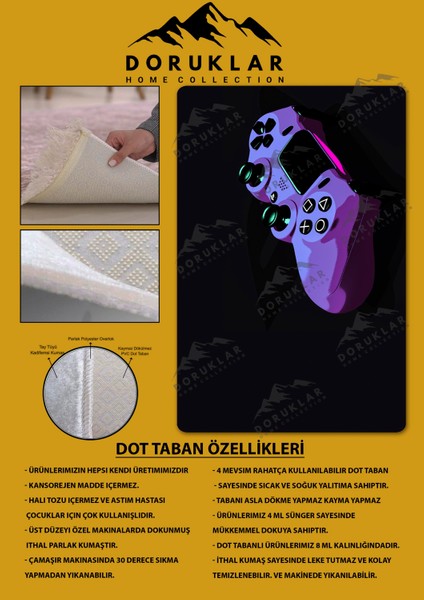 Kaymaz Taban Makinada Yıkanabilir Dijital Baskı Gaming Konsol Desenli Çocuk Odası Halısı Dot Taban Halı RHR07