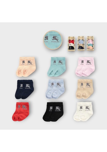 Baby Marka Borberi Desen Çorap Set Unisex 0-6 Ay 3 Lü Set