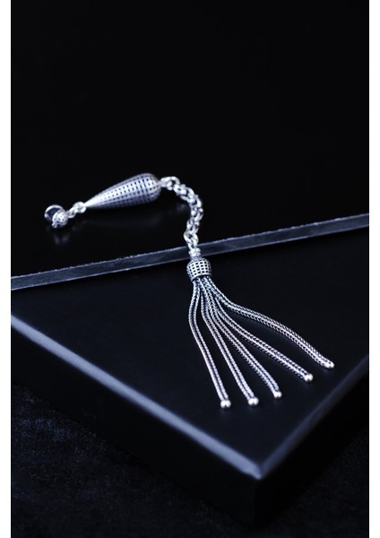 925 Ayar Gümüş Arnavut Zincirli Vizyon Işçilikli Tesbih Püskülü