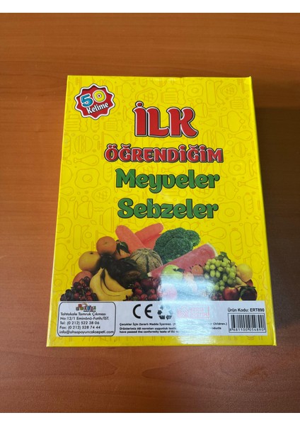 Meyveler ve Sebzeler Ingilizce Eğitici Zeka Oyunu Ilk 50 Kelime